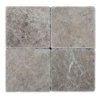 6x6 Tundra Grey Tumbled Marble Tile